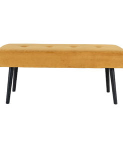 Køb Bænk i sennepsgul velour 100 cm online billigt møbel