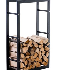 Køb Brændeholder 25x60x100 cm sort uden fødder online billigt møbel