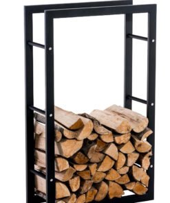 Køb Brændeholder 25x80x100 cm sort uden fødder online billigt møbel