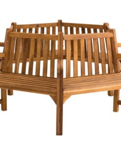 Køb Rund havebænk 250 cm med armlæn online billigt møbel