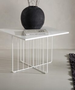 Køb Cawey- Sofabord i hvidt stål og hvid topplade