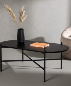 Køb Pebber - Sofabord i sort metal og malet MDF plade online billigt møbel