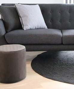 Køb Pista - Puf i grå velour online billigt møbel