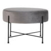 Køb Sandby puf grå velour online billigt møbel