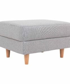 Køb Bologna puf lysegrå med træben online billigt møbel