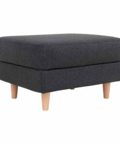 Køb Bologna puf mørkegrå med træben online billigt møbel
