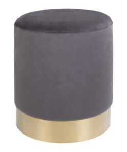 Køb Gamby puf grå velour online billigt møbel