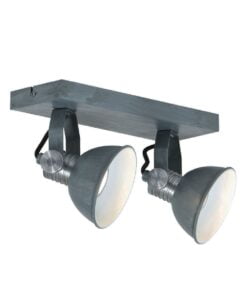 Køb Curtis - spotlampe i metal med to skærme og to forskellige finish Metal - grå online billigt møbel