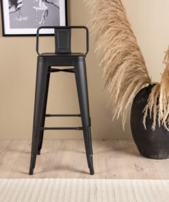 Køb Nirro - 4 Barstole i sort metal online billigt møbel