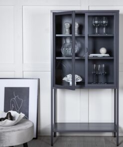 Køb Zentra - Vitrineskab i grå metal