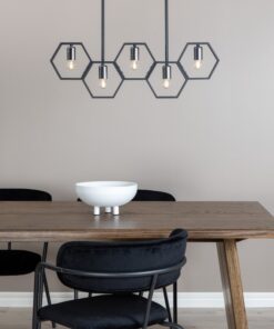 Køb Collins - Loftlampe i metal med sekskantede former online billigt møbel