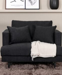 Køb Warden - Lænestol i sort polyester stof online billigt møbel