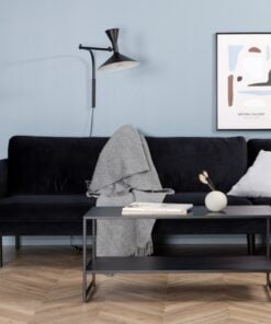 Køb Polar - Sofa 3-personers i sort fløjl online billigt møbel