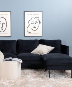 Køb Polar - Sofa i U-form med sort fløjl online billigt møbel