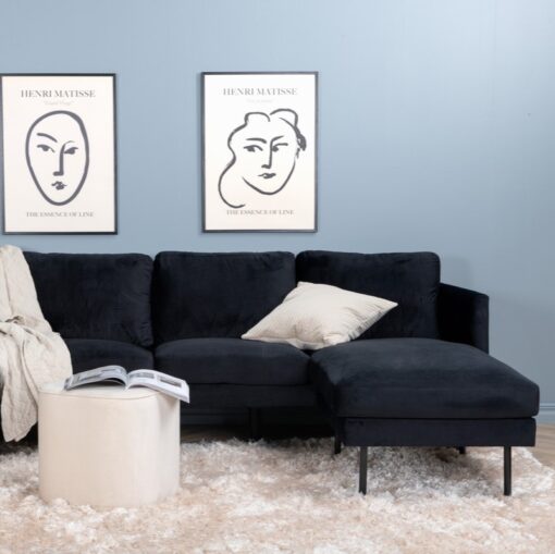 Køb Polar - Sofa i U-form med sort fløjl online billigt møbel