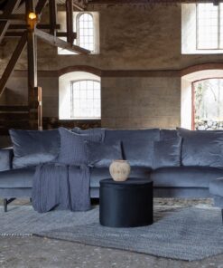 Køb Warden - Sofa 3-personers i mørkegrå polyester fløjl online billigt møbel