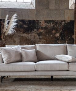 Køb Warden - Sofa 3-personers i beige polyester fløjl online billigt møbel