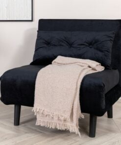 Køb Blund - Sovesofa eller lænestol i sort fløjl online billigt møbel