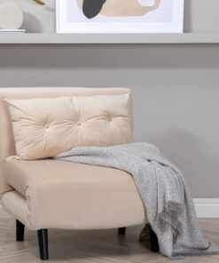 Køb Blund - Sovesofa eller lænestol i beige fløjl online billigt møbel
