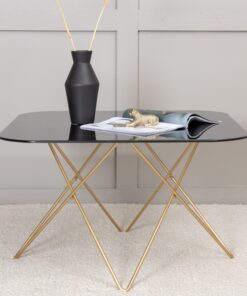 Køb Tubas- Sofabord i sort marmor glas og messing metal