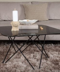 Køb Tubas- Sofabord i sort marmor glas og sort metal