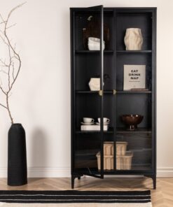 Køb Wells - Vitrineskab i sort metal