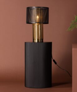 Køb Lisborn- Bordlampe i sort og guld metal online billigt møbel