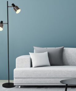 Køb Alda - gulvlampe i stål og sort metal online billigt møbel