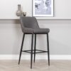 Køb Rusty - 2 Barstole i metal og sæde i grå microfiber stof online billigt møbel