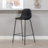 Køb Cooly - 2 Barstole i metal og sæde i sort kunstlæder online billigt møbel