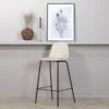 Køb Cooly - 2 Barstole i metal og sæde i beige fløjl online billigt møbel