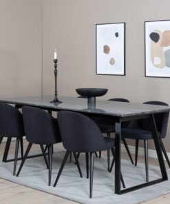 Køb Carra- Spisebord i mørkegrå marmor og sort stel