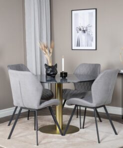 Køb Carra- Spisebord i mørkegrå marmor og messing stel