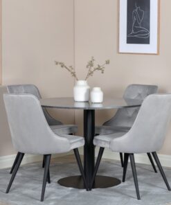 Køb Carra- Spisebord i mørkegrå marmor og sort stel