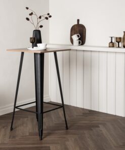 Køb Winslet- Barbord i valnød dekor og sort metal online billigt møbel