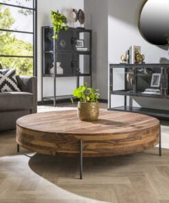 Køb WAL-C120 - Rundt sofabord i massiv valnøddetræ online billigt møbel