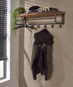 Køb Acai87 - Hattehylde i massivt valnøddetræ med knager online billigt møbel