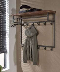 Køb Acai88 - Hattehylde i massivt valnøddetræ med knager online billigt møbel