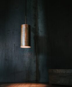 Køb Brun kobberlampe Tube 25 cm online billigt møbel