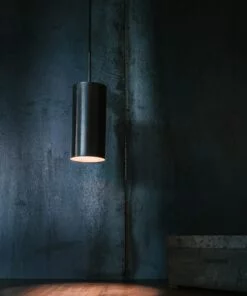 Køb Sort kobberlampe Tube 25 cm online billigt møbel
