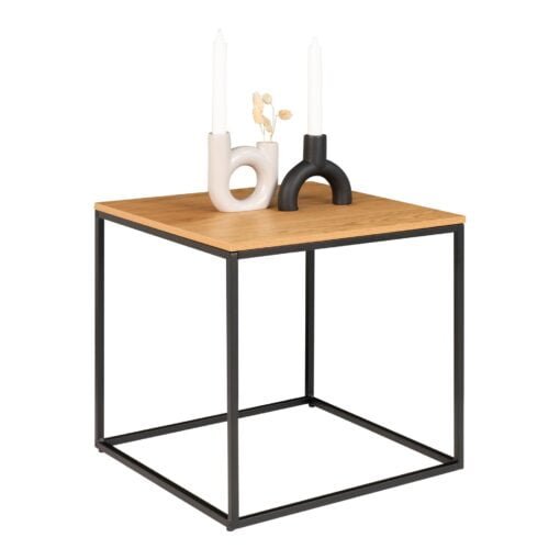 Køb Hjørnebord i egetræs look 45x45x45 cm online billigt møbel