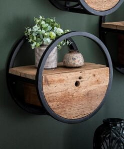 Køb Rustico - Rund væghylde i genbrugstræ