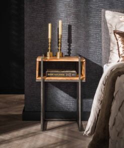 Køb Frame - Sengebord i akacietræ og metal online billigt møbel