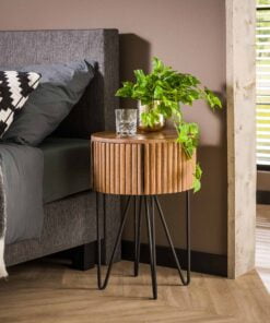 Køb Zanzibar - Rundt sengebord i massiv mangotræ online billigt møbel