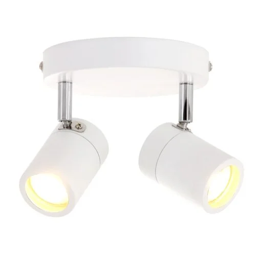 Køb Spot-Up - loftlampe med 2 skærme i metal med to forskellige finish Metal - hvid online billigt møbel