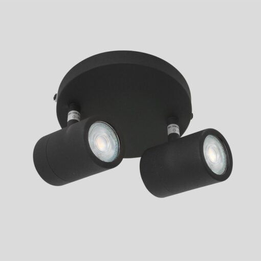 Køb Spot-Up - loftlampe med 2 skærme i metal med tre forskellige finish Metal - sort online billigt møbel