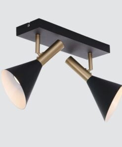 Køb Bush- spot i sort metal med 2 spots online billigt møbel