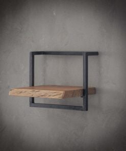 Køb Acai40 - Væghylde i akacietræ og stål online billigt møbel