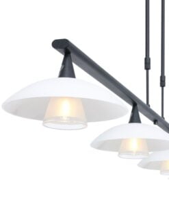 Køb Plate - loftlampe i stål eller sort metal ned fire skærme i glas Metal - sort online billigt møbel