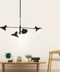 Køb Moore - Loftlampe i sort metal med fire skærme online billigt møbel